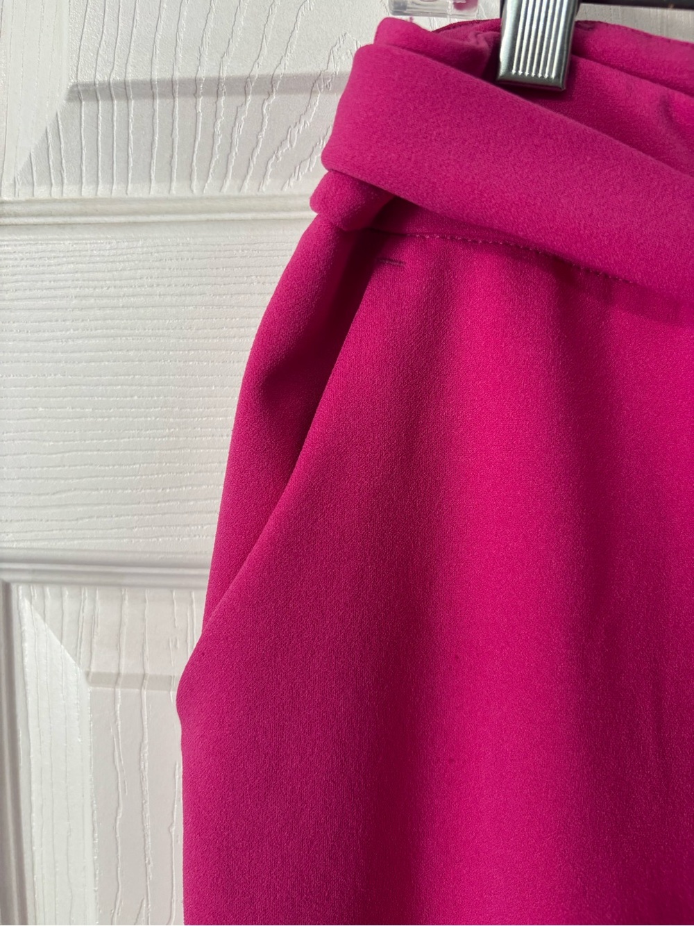 Jules & Leopold Pull On Wide Leg Cropped Pants Size XL Pink Stretch Tie Belt - Picture 3 of 8